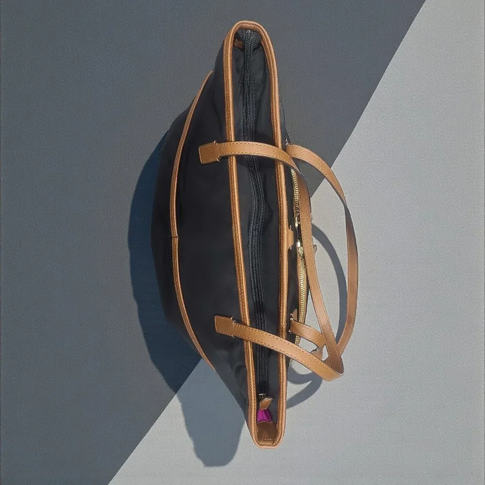 Michael Kors Black Nylon Shopper Tote – Vegan Leather Trim - Picture 7 of 10